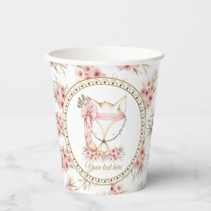 Vasos de papel para baby shower de niña boho con z