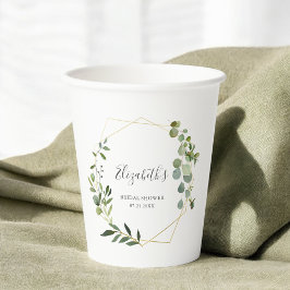 Vasos de papel para baby shower de verde