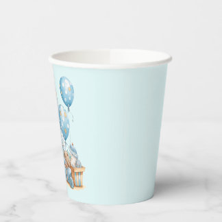 Vasos de papel para baby shower del osito de peluc
