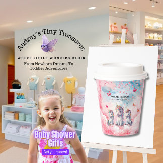 Vasos de Papel para Baby Shower Unicornio Encantad