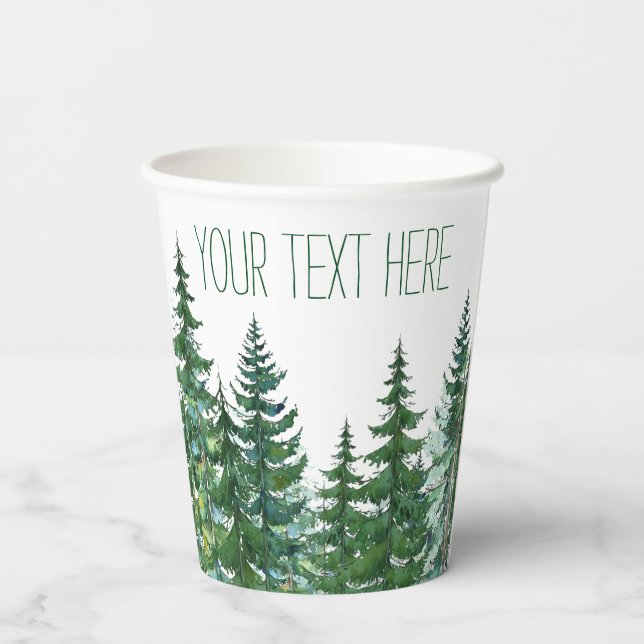 Vasos de papel para boda al aire libre con bosque  (Reverso )
