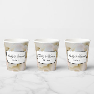 Vasos de Papel para Boda de Clavel Floral Blanco