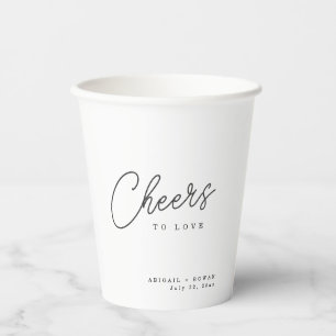 Vasos de papel para boda en negro y blanco con gui