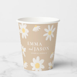 Vasos de papel para boda florales Boho Daisy