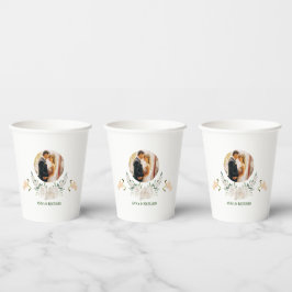 Vasos de papel para boda tropical romántica