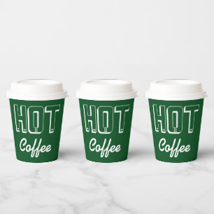 Vasos de papel para café caliente verde