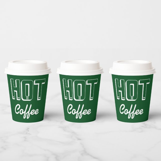 Vasos de papel para café caliente verde (Multi)