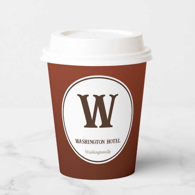 Vasos de papel para café de negocios marrones (Izquierda)