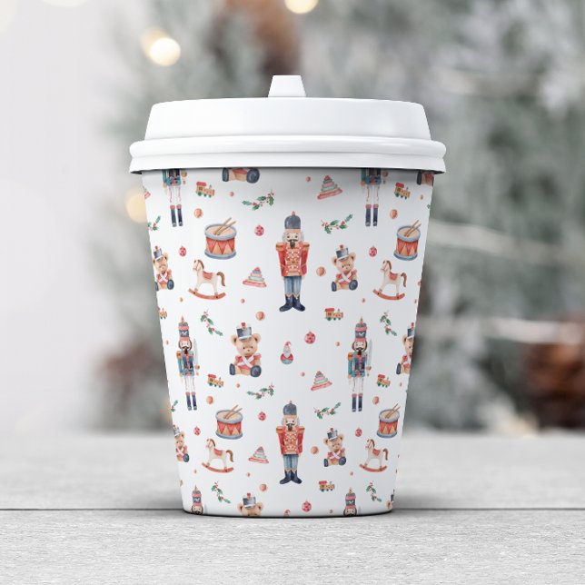 Vasos de papel para cascanueces (Nutcracker Holiday Paper Cup by Painted Paperie)