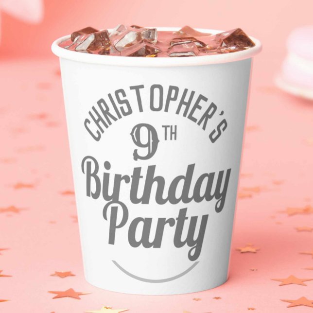 Vasos de papel para celebración de cumpleaños 9 añ (Subido por el creador)
