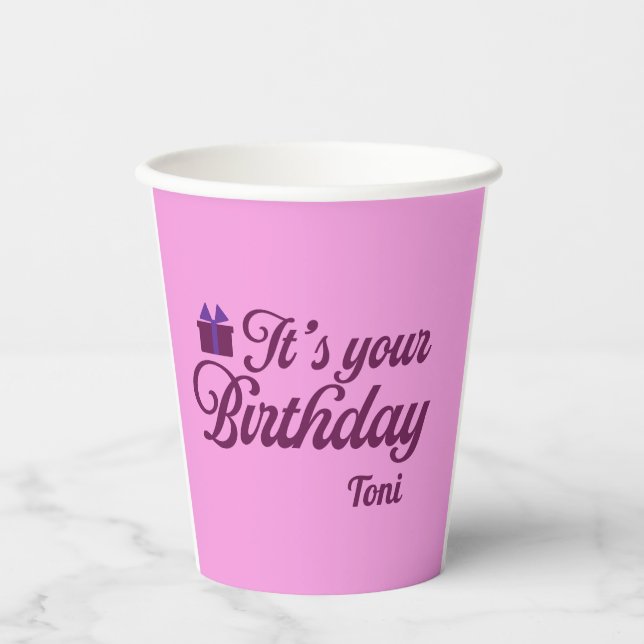 Vasos de papel para cumpleaños (Anverso)