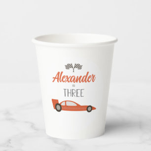Vasos de papel para cumpleaños 3 de coche de carre
