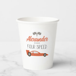 Vasos de papel para cumpleaños 4 de Coche de Carre