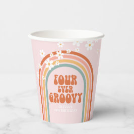 Vasos de papel para cumpleaños 4 Groovy daisy arco