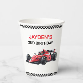 Vasos de papel para cumpleaños de coche de carrera
