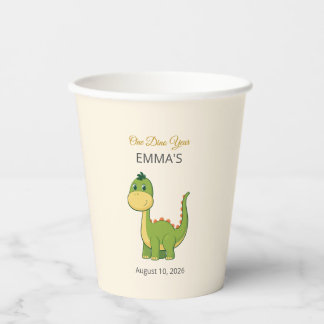 Vasos de papel para cumpleaños de dinosaurio lindo