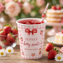 Vasos de papel para cumpleaños de niña dulce Bow B