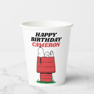 Vasos de papel para cumpleaños de Snoopy Cacahuete