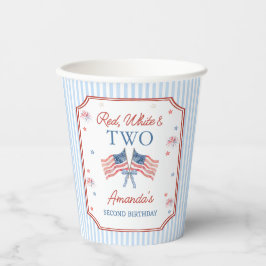 Vasos de papel para cumpleaños del 4 de julio Red 