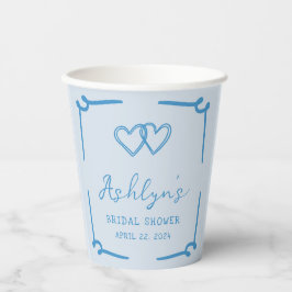 Vasos de Papel para Desayuno Nupcial con Corazón A