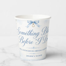Vasos de Papel para Despedida de Soltera Algo Azul
