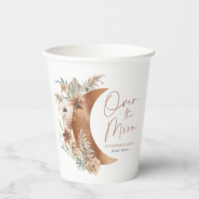 Vasos de papel para despedida de soltera Boho Over (Anverso)