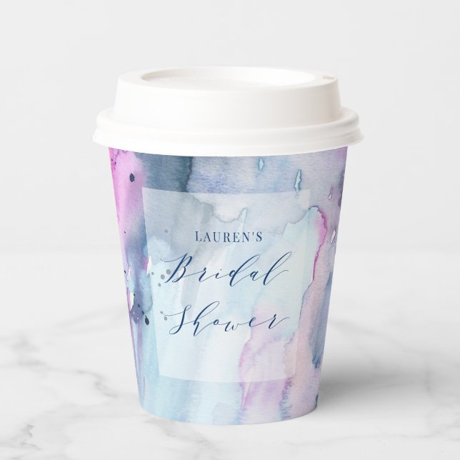 Vasos de papel para despedida de soltera con acuar (Anverso)