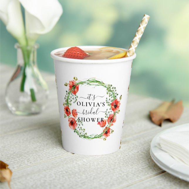 Vasos de papel para despedida de soltera con amapo (in situ)