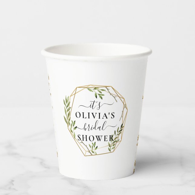 Vasos de papel para despedida de soltera geométric (Anverso)