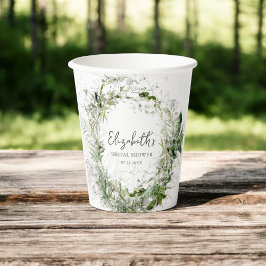 Vasos de Papel para Despedida de Soltera Greenery 