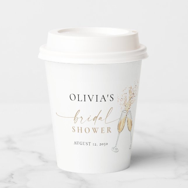 Vasos de papel para despedida de soltera minimalis (Anverso)
