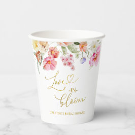 Vasos de papel para ducha de novia floral colorido