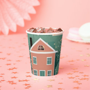 Vasos De Papel Para el hogar Pastel Heart Adopción Ducha para el 