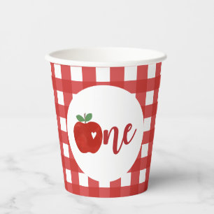 Vasos de papel para el primer cumpleaños de la Nen