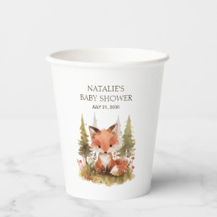 Vasos de papel para fiesta de baby shower de Plaid