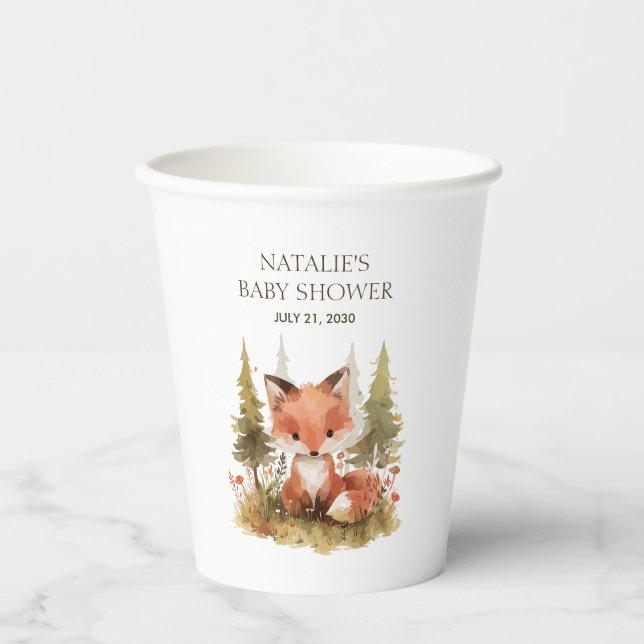 Vasos de papel para fiesta de baby shower de Plaid (Anverso)