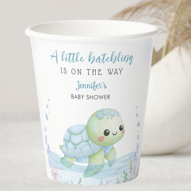 Vasos de Papel para Fiesta de Bebé Niño Tortuga Ma (Subido por el creador)