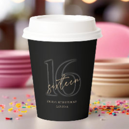 Vasos de Papel para Fiesta de Cumpleaños 16 Modern