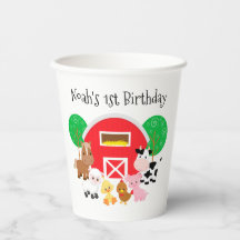 Vasos de papel para fiesta de cumpleaños con tema 