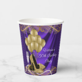 Vasos de papel para fiesta de cumpleaños de mujer