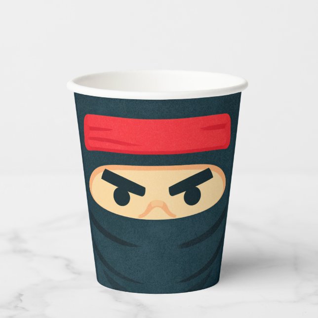Vasos de papel para fiesta de cumpleaños de Ninja  (Anverso)