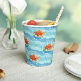 Vasos de papel para fiesta de cumpleaños de pez do