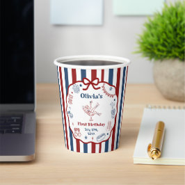 Vasos de papel para fiesta de cumpleaños dibujados