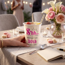 Vasos de papel para fiesta de cumpleaños sorpresa