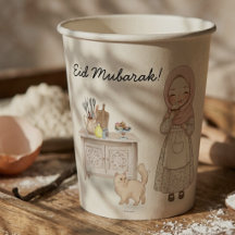 Vasos de papel para fiesta de Eid Mubarak musulman
