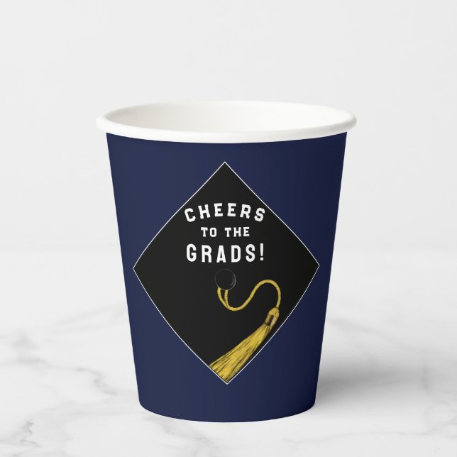 Vasos de papel para fiesta de graduación (Anverso)