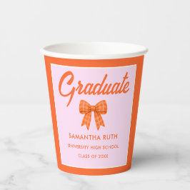 Vasos de papel para fiesta de graduación con lazo 