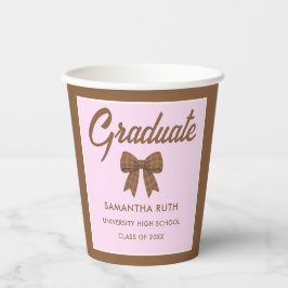 Vasos de papel para fiesta de graduación con lazo 