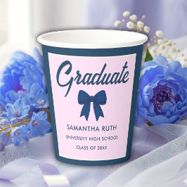 Vasos de papel para fiesta de graduación con lazo 