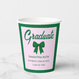 Vasos de papel para fiesta de graduación con lazo 